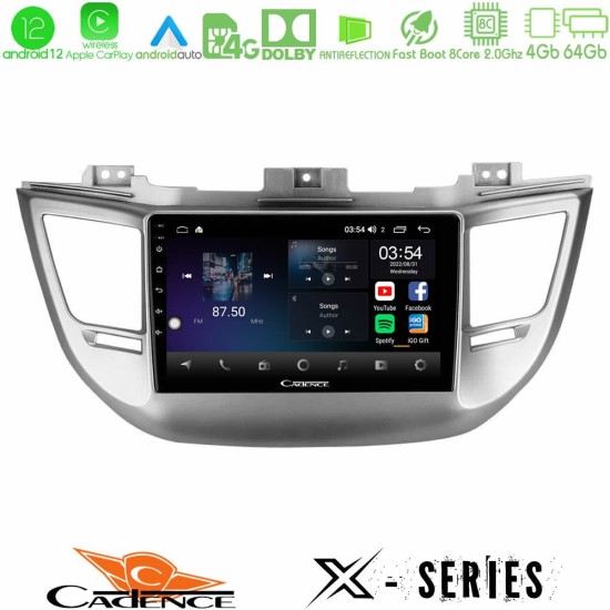 Cadence X Series Hyundai Tucson 2015-2018 8Core Android12 4+64GB Navigation Multimedia Tablet 9"