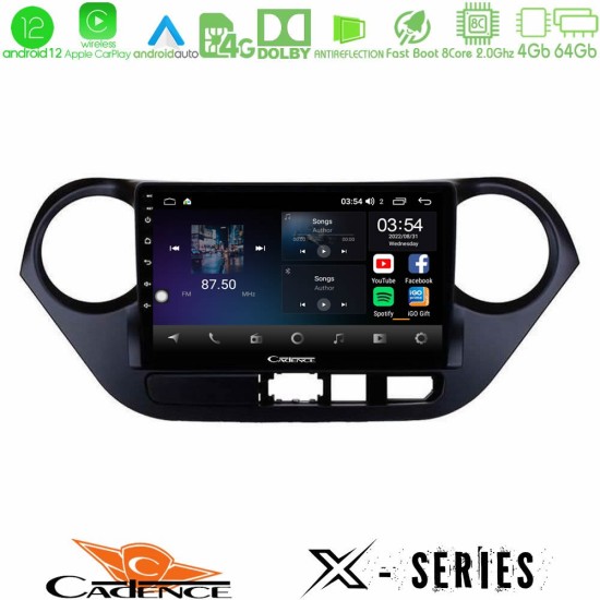 Cadence X Series Hyundai i10 2014-2020 8core Android12 4+64GB Navigation Multimedia Tablet 9"