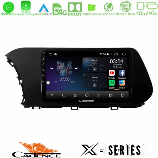 Cadence X Series Hyundai i20 2021-2024 8core Android12 4+64GB Navigation Multimedia Tablet 9"