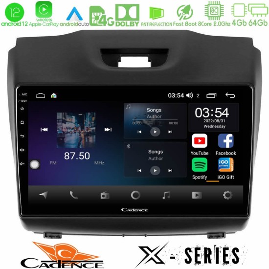 Cadence X Series Isuzu D-MAX 2012-2019 8core Android12 4+64GB Navigation Multimedia Tablet 9"