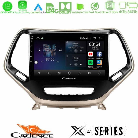 Cadence X Series Jeep Cherokee 2014-2019 8core Android12 4+64GB Navigation Multimedia Tablet 9"