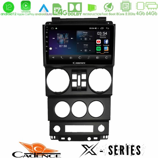 Cadence X Series Jeep Wrangler 2008-2010 8core Android12 4+64GB Navigation Multimedia Tablet 9"