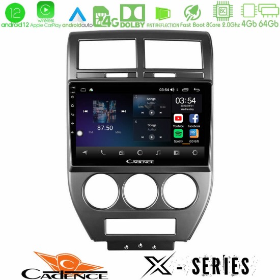 Cadence X Series Jeep Compass/Patriot 2007-2009 8core Android12 4+64GB Navigation Multimedia Tablet 10"