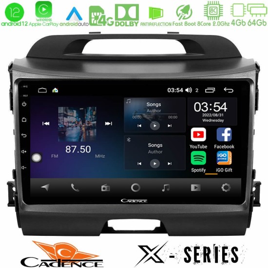 Cadence X Series Kia Sportage 8core Android12 4+64GB Navigation Multimedia Tablet 9"