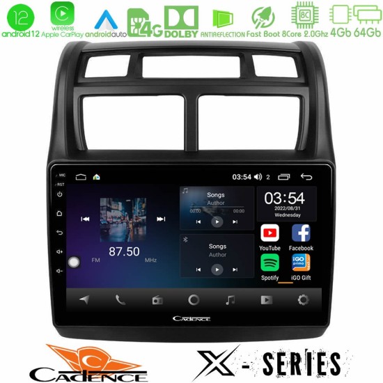 Cadence X Series Kia Sportage 2008-2011 8core Android12 4+64GB Navigation Multimedia Tablet 9"