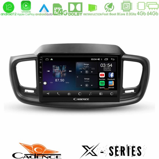 Cadence X Series Kia Sorento 2018-2021 8Core Android12 4+64GB Navigation Multimedia Tablet 9"