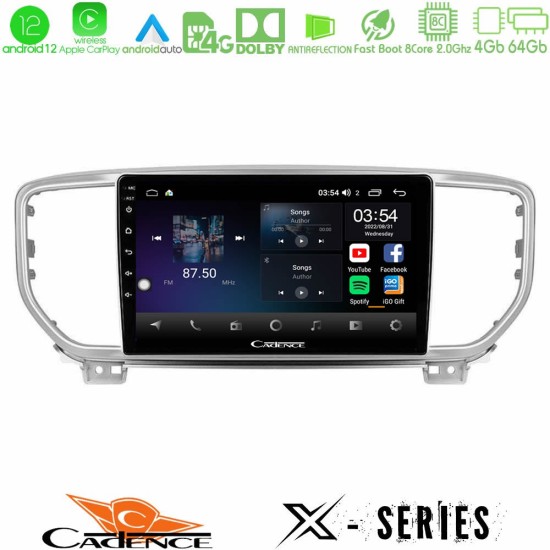 Cadence X Series Kia Sportage 2018-2021 8Core Android12 4+64GB Navigation Multimedia Tablet 9"