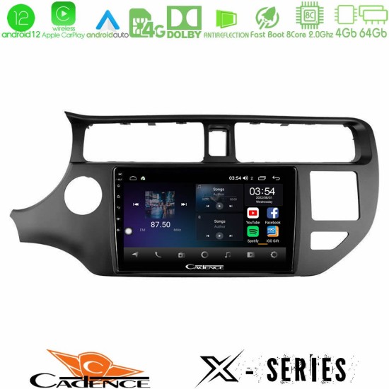 Cadence X Series Kia Rio 2011-2015 8core Android12 4+64GB Navigation Multimedia Tablet 9"