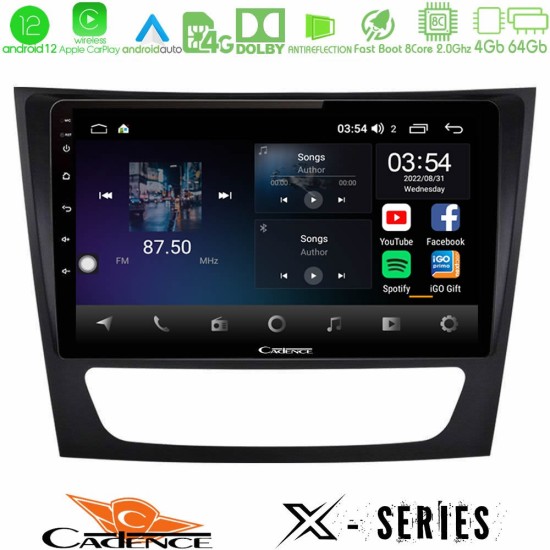 Cadence X Series Mercedes E Class / CLS Class 8core Android12 4+64GB Navigation Multimedia 9"