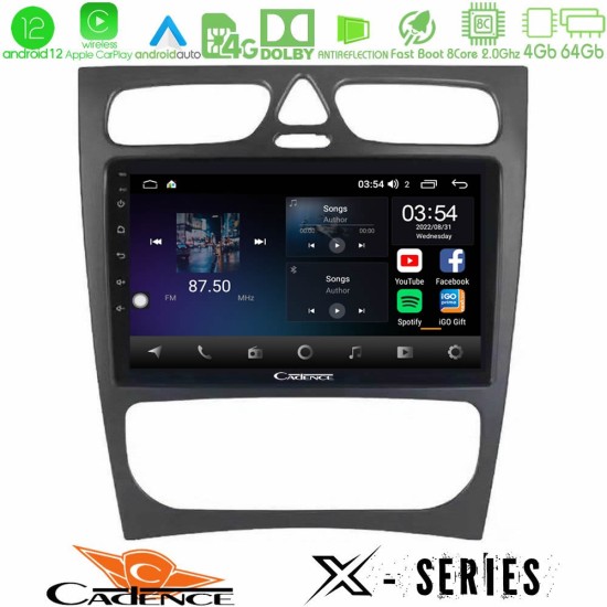 Cadence X Series Mercedes C Class (W203) 8core Android12 4+64GB Navigation Multimedia Tablet 9"