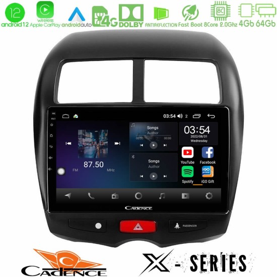 Cadence X Series Mitsubishi ASX 8core Android12 4+64GB Navigation Multimedia Tablet 10"