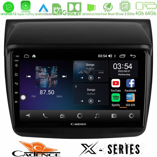 Cadence X Series Mitsubishi L200 8core Android12 4+64GB Navigation Multimedia Tablet 9"