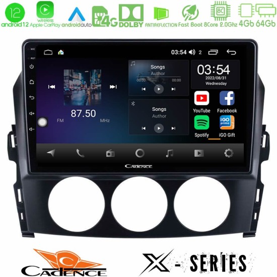 Cadence X Series Mazda MX-5 2006-2008 8core Android12 4+64GB Navigation Multimedia Tablet 9"