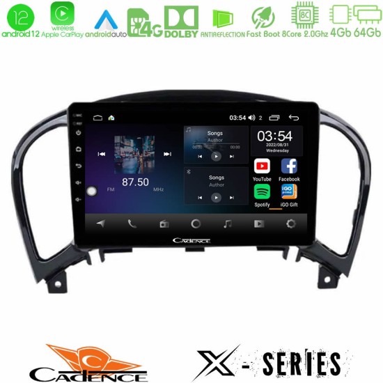 Cadence X Series Nissan Juke 8core Android12 4+64GB Navigation Multimedia Tablet 9"