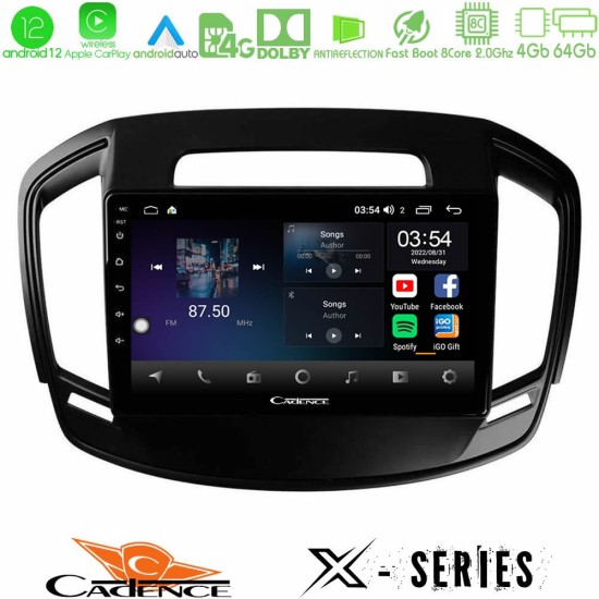 Cadence X Series Opel Insignia 2014-2017 8core Android12 4+64GB Navigation Multimedia Tablet 9"