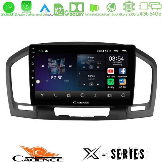 Cadence X Series Opel Insignia 2008-2013 8core Android12 4+64GB Navigation Multimedia Tablet 9"