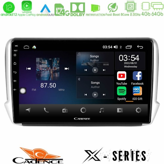 Cadence X Series Peugeot 208/2008 8core Android12 4+64GB Navigation Multimedia Tablet 10"