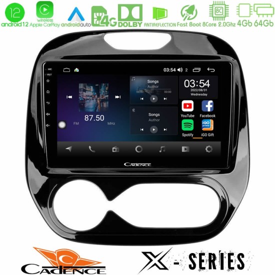 Cadence X Series Renault Captur 2013-2019 (Auto AC) 8core Android12 4+64GB Navigation Multimedia Tablet 9"