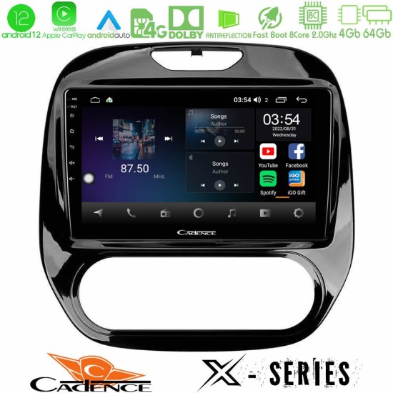 Cadence X Series Renault Captur 2013-2019 (Manual AC) 8core Android12 4+64GB Navigation Multimedia Tablet 9"