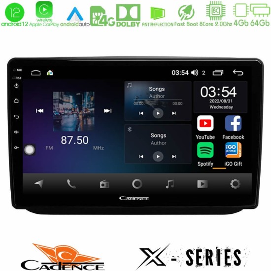 Cadence X Series Skoda Fabia 2007-2014 8core Android12 4+64GB Navigation Multimedia Tablet 10"