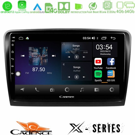 Cadence X Series Skoda Superb 2008-2015 8core Android12 4+64GB Navigation Multimedia Tablet 9"