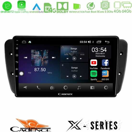 Cadence X Series Seat Ibiza 2008-2012 8Core Android12 4+64GB Navigation Multimedia Tablet 9"