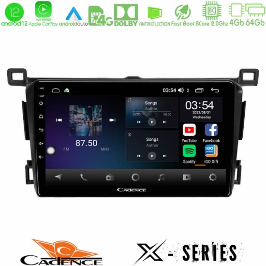 Cadence X Series Toyota RAV4 2013-2018 8core Android12 4+64GB Navigation Multimedia Tablet 9"