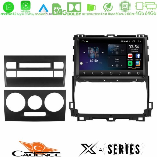 Cadence X Series Toyota Land Cruiser J120 2002-2009 8Core Android12 4+64GB Navigation Multimedia Tablet 9"