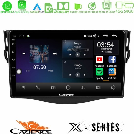 Cadence X Series Toyota RAV4 8core Android12 4+64GB Navigation Multimedia 9"