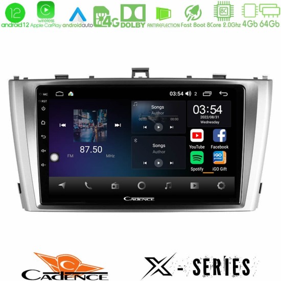 Cadence X Series Toyota Avensis T27 8core Android12 4+64GB Navigation Multimedia Tablet 9"