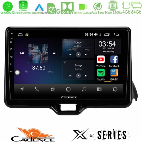 Cadence X Series Toyota Yaris 2020-> 8Core Android12 4+64GB Navigation Multimedia Tablet 9"