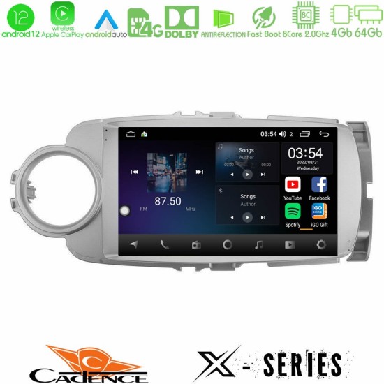 Cadence X Series Toyota Yaris 8core Android12 4+64GB Navigation Multimedia Tablet 9"