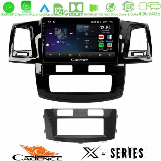 Cadence X Series Toyota Hilux 2007-2011 8core Android12 4+64GB Navigation Multimedia Tablet 9"