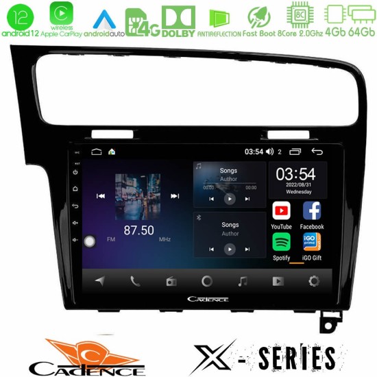 Cadence X Series VW GOLF 7 8core Android12 4+64GB Navigation Multimedia Tablet 10"