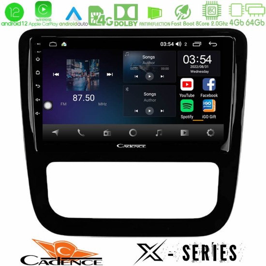 Cadence X Series VW Scirocco 2008-2014 8Core Android12 4+64GB Navigation Multimedia Tablet 9" (μαύρο γυαλιστερό)