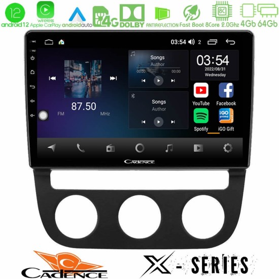 Cadence X Series VW Jetta 8core Android12 4+64GB Navigation Multimedia Tablet 10"