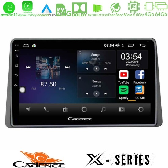 Cadence X Series Dacia Duster 2019-> 8core Android12 4+64GB Navigation Multimedia Tablet 10"