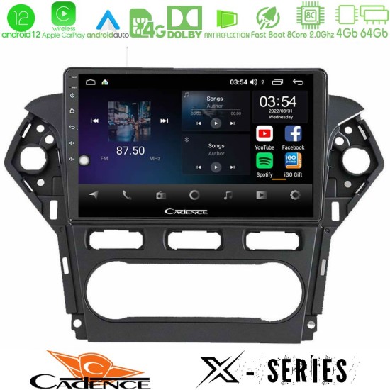 Cadence X Series Ford Mondeo 2011-2014 8core Android12 4+64GB Navigation Multimedia Tablet 9"