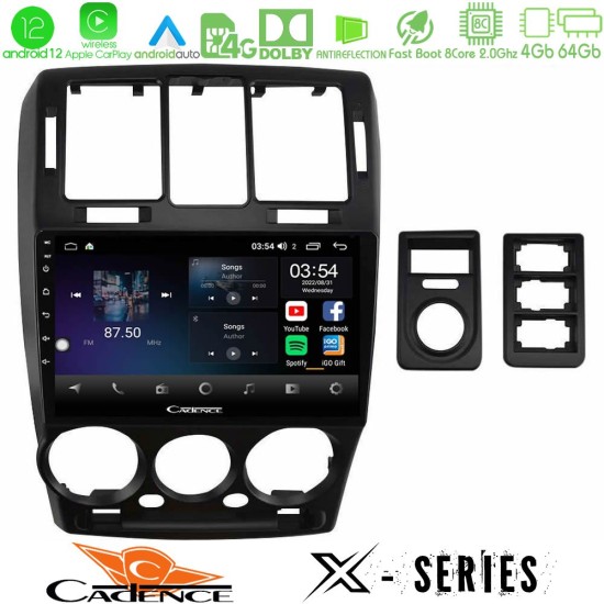 Cadence X Series Hyundai Getz 2002-2009 8core Android12 4+64GB Navigation Multimedia Tablet 9"