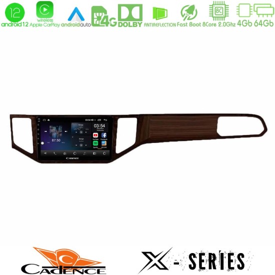 Cadence X Series VW Sportsvan 2014-2020 8core Android12 4+64GB Navigation Multimedia Tablet 9" (Ξύλινη απόχρωση)