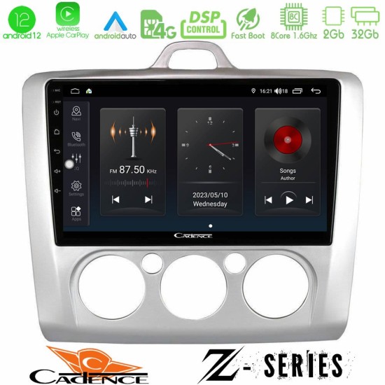 Cadence Z Series Ford Focus Manual AC 8core Android12 2+32GB Navigation Multimedia Tablet 9"