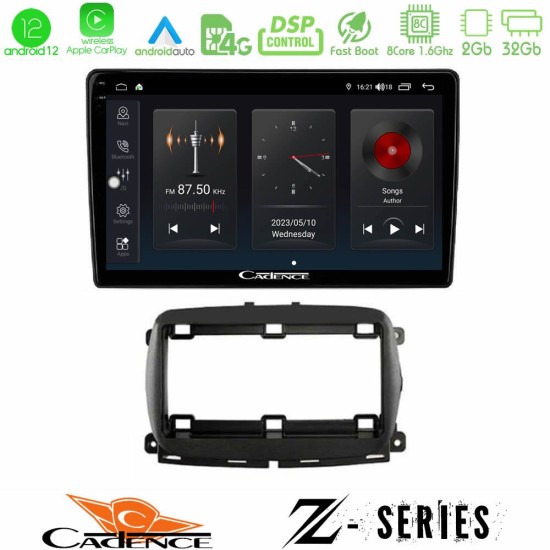 Cadence Z Series  Fiat 500 2016> 8core Android12 2+32GB Navigation Multimedia Tablet 9"