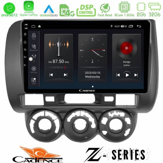 Cadence Z Series Honda Jazz 2002-2008 (Manual A/C) 8core Android12 2+32GB Navigation Multimedia Tablet 9"