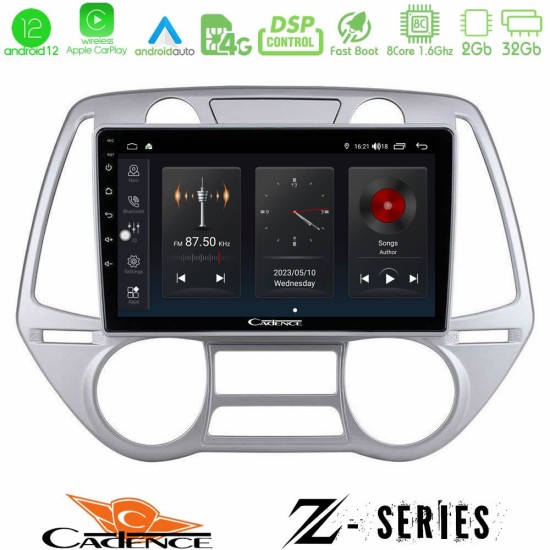 Cadence Z Series Hyundai i20 2009-2012 Auto A/C 8core Android12 2+32GB Navigation Multimedia Tablet 9"