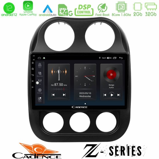 Cadence Z Series Jeep Compass 2010-2016 8core Android12 2+32GB Navigation Multimedia Tablet 9"