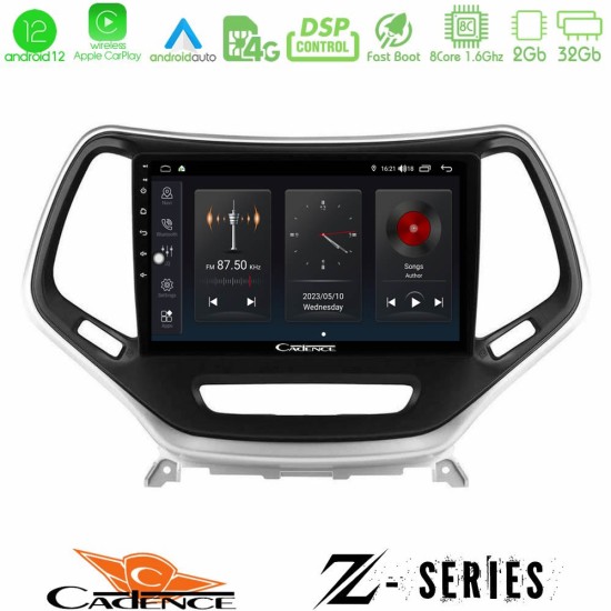 Cadence Z Series Jeep Cherokee 2014-2019 8core Android12 2+32GB Navigation Multimedia Tablet 9" (Ασημί Χρώμα)