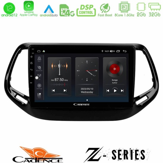 Cadence Z Series Jeep Compass 2017> 8core Android12 2+32GB Navigation Multimedia Tablet 10"