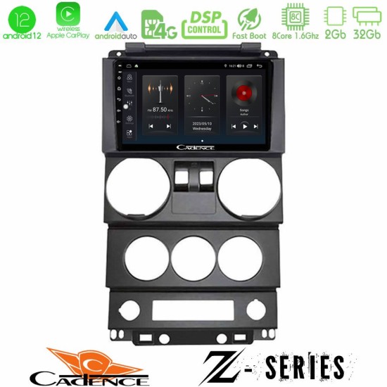 Cadence Z Series Jeep Wrangler 2Door 2008-2010 8core Android12 2+32GB Navigation Multimedia Tablet 9"