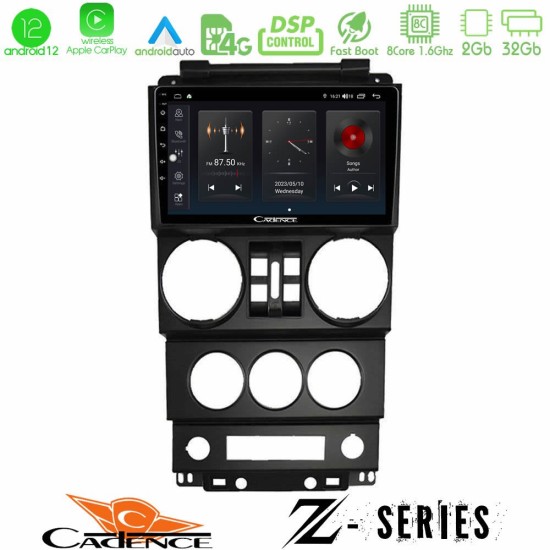 Cadence Z Series Jeep Wrangler 2008-2010 8core Android12 2+32GB Navigation Multimedia Tablet 9"