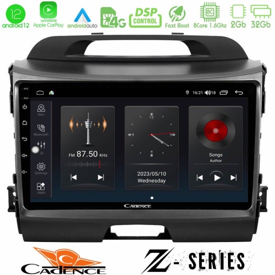 Cadence Z Series Kia Sportage 8core Android12 2+32GB Navigation Multimedia Tablet 9"